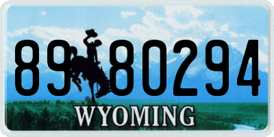 WY license plate 8980294