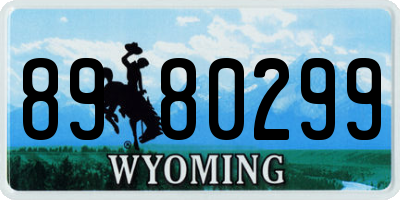 WY license plate 8980299