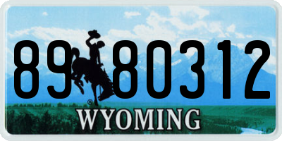 WY license plate 8980312