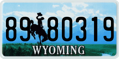 WY license plate 8980319