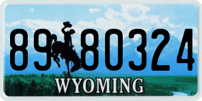 WY license plate 8980324
