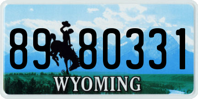 WY license plate 8980331