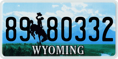 WY license plate 8980332
