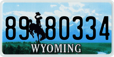 WY license plate 8980334