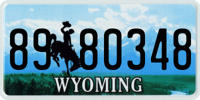 WY license plate 8980348