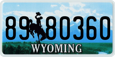 WY license plate 8980360