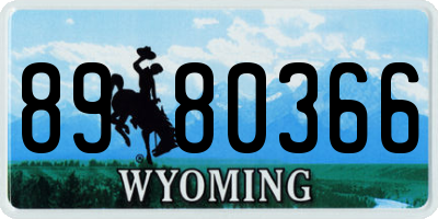 WY license plate 8980366