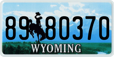 WY license plate 8980370