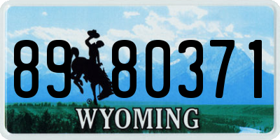 WY license plate 8980371