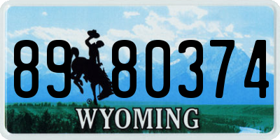 WY license plate 8980374