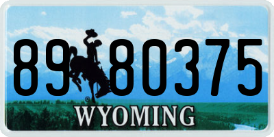 WY license plate 8980375