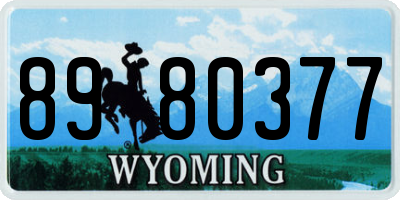 WY license plate 8980377