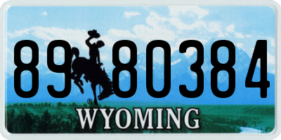 WY license plate 8980384