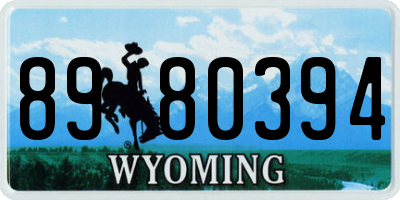 WY license plate 8980394
