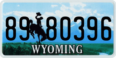 WY license plate 8980396