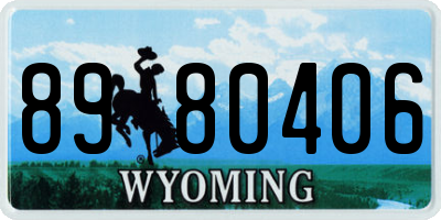 WY license plate 8980406