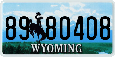 WY license plate 8980408