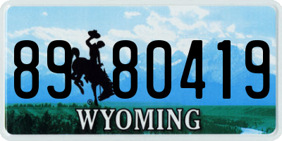 WY license plate 8980419