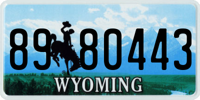 WY license plate 8980443
