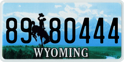 WY license plate 8980444