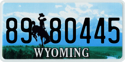 WY license plate 8980445