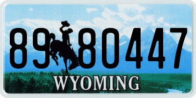 WY license plate 8980447