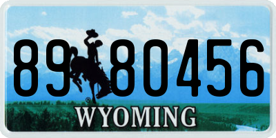 WY license plate 8980456