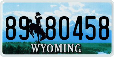 WY license plate 8980458