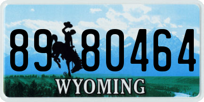 WY license plate 8980464