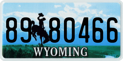 WY license plate 8980466