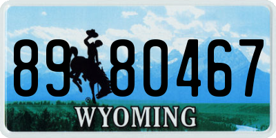 WY license plate 8980467