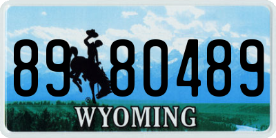 WY license plate 8980489