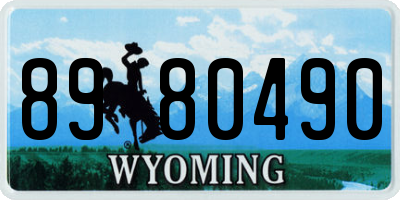 WY license plate 8980490