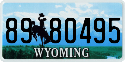 WY license plate 8980495