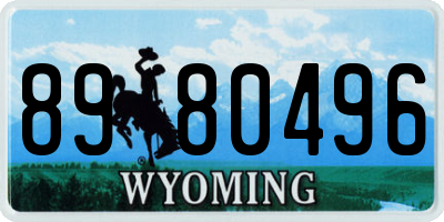 WY license plate 8980496