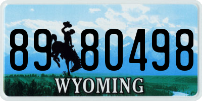 WY license plate 8980498