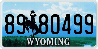 WY license plate 8980499