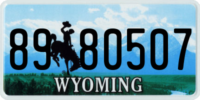 WY license plate 8980507