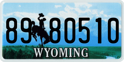 WY license plate 8980510