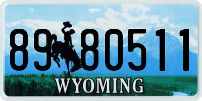 WY license plate 8980511