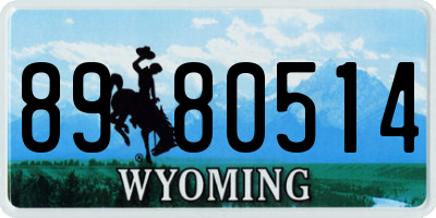 WY license plate 8980514