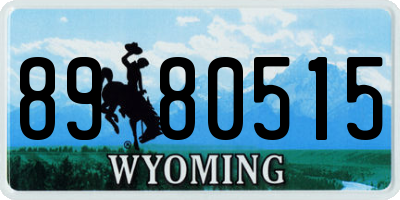 WY license plate 8980515