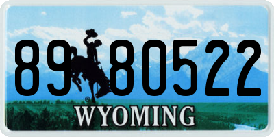 WY license plate 8980522