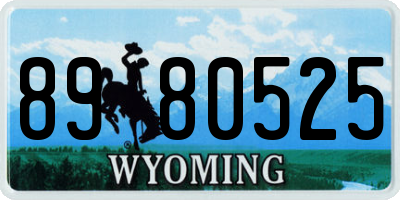 WY license plate 8980525