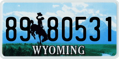 WY license plate 8980531