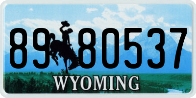WY license plate 8980537