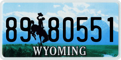 WY license plate 8980551