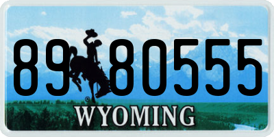 WY license plate 8980555