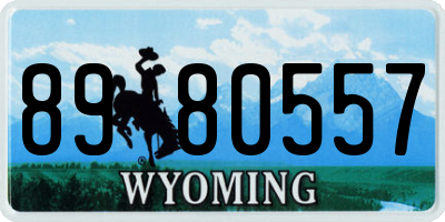 WY license plate 8980557