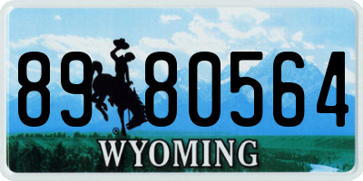 WY license plate 8980564